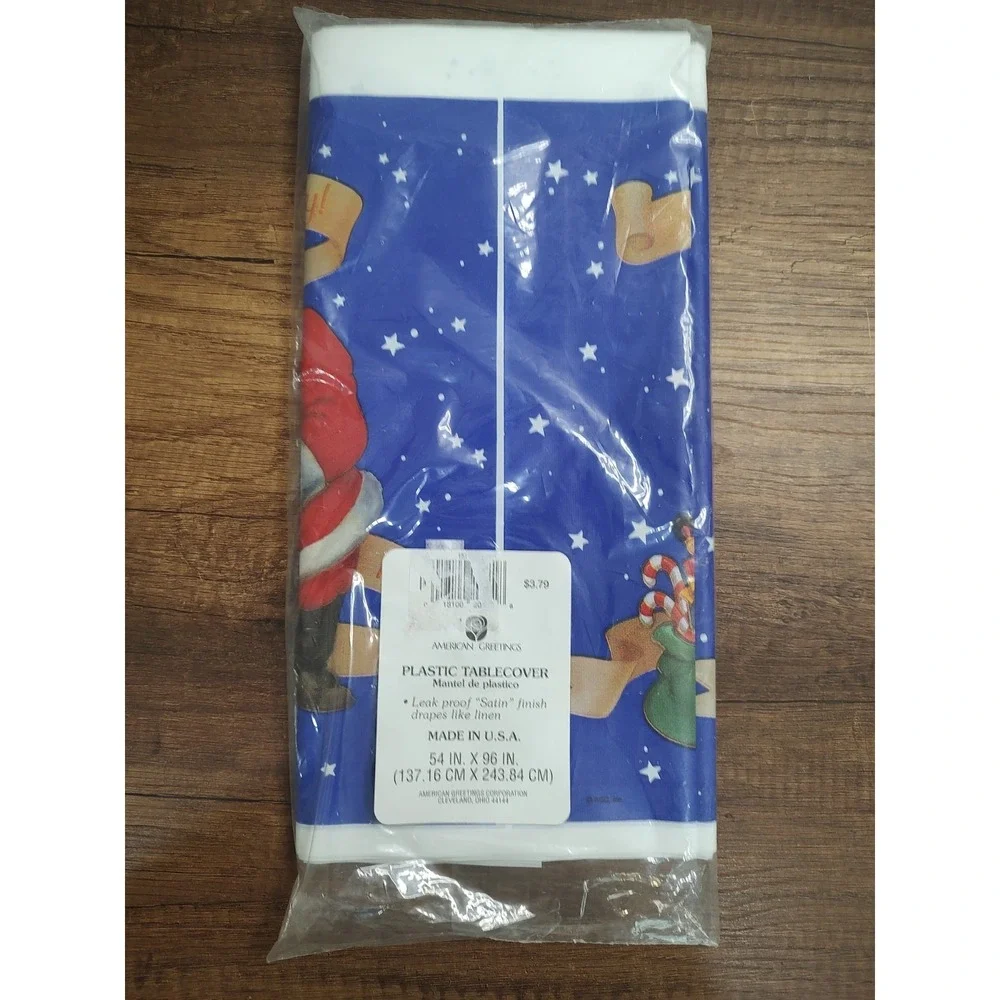 Vtg NIP American Greetings Christmas Plastic TableCover 54